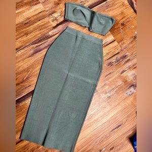 Jade 2 piece bodycon fit. Band Top and Pencil Bottom